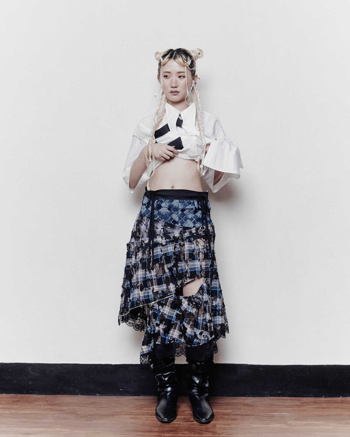 25SS-004 SKIRT - FRAYED BANQUET